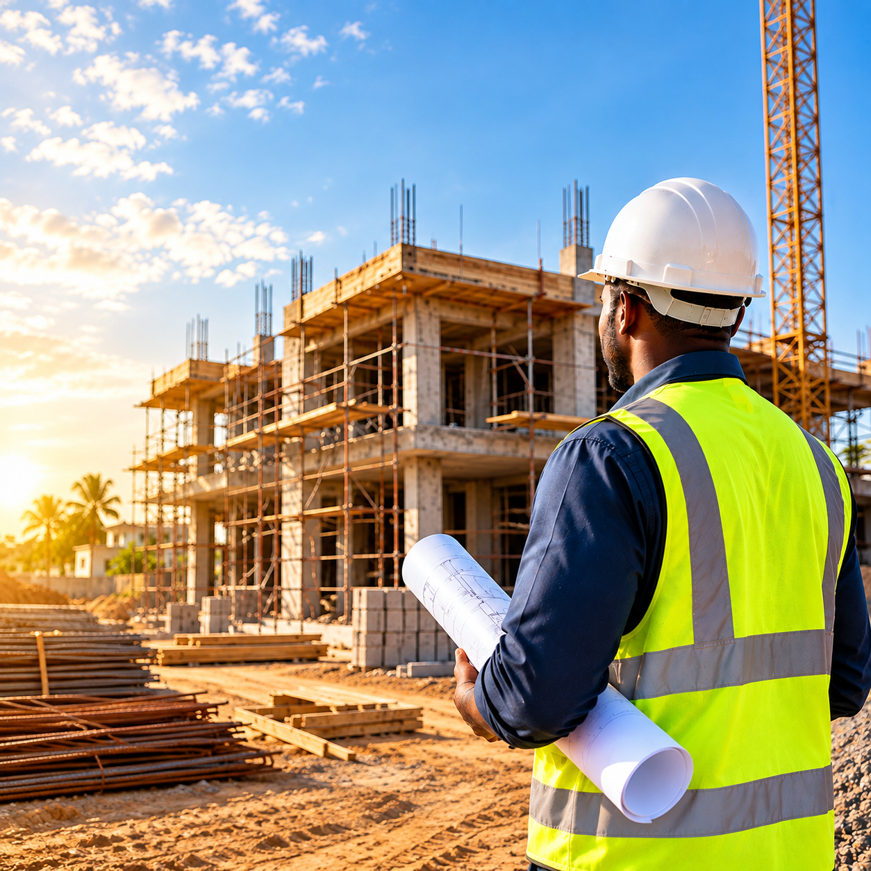Professionnel sur chantier